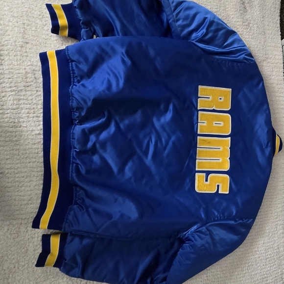 Vintage Starter NFL Los Angeles Rams Button Up Satin Jacket Size Men's Medium M - Picture 9 of 16
